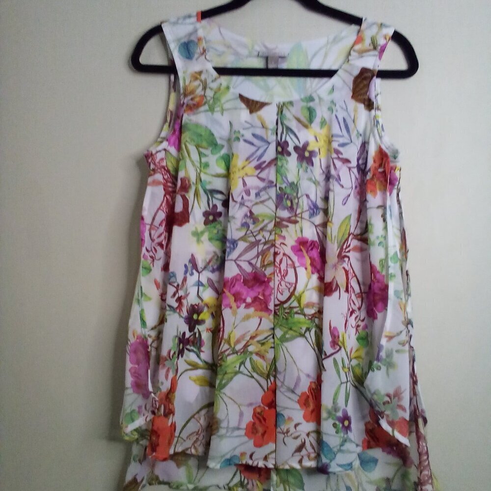 Roz & Ali Blouse Women S Sleeveless Flowing Floral Colorful